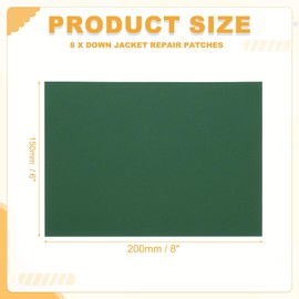 PATIKIL Nylon Repair Patch 8 x 6 Inch, 8pcs Self-Adhesive Down Jacket Repair Patches Waterproof Fabric Repairing Tape for Tents Sleeping Bag Outdoor Camping Gear, Deep Green