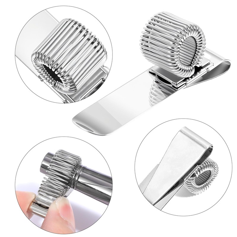 YBEATY 5 Pcs Metal Pen Holder Adjustable Single Spring Loop