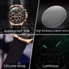 OLEVS Mens Watches Sport Silicone Band Chronograph Multifunction Luxury Diamond