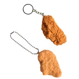 OAAO 2 Pieces of Simulated Keychains, In the Shape of Chicken Wings and Chicken Nuggets, Novelty Chicken Nugget Keychains, Funny, Weird and Humorous, The Best Gift for Anyone Who Likes to Eat Chicken