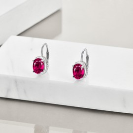 HOPEEZZ July Birthstone Earrings for Women Sterling Silver Rudy Stud Earrings Birthday Jewelry Gift for Women (July)