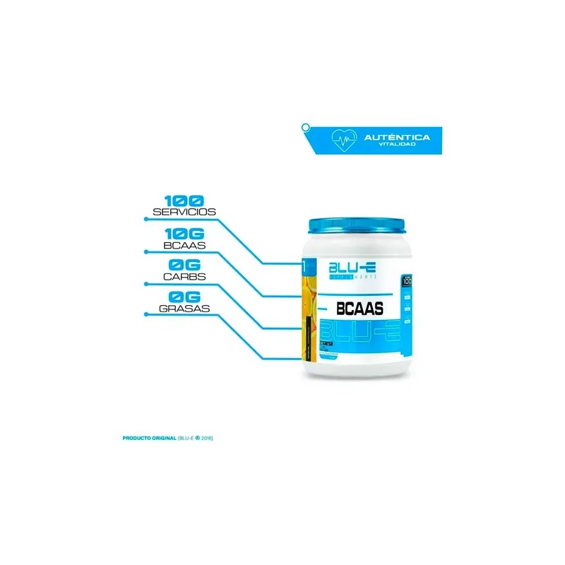 Aminoácidos Bcaas Blu-e 1 Kg Sabores 100 Servicios