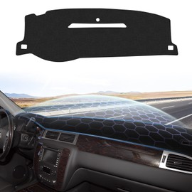 Sunsdrew Dash Cover for 2007-2013 Chevy Silverado Sierra,2007-2014 Chevy Tahoe Suburban Denali Avalanche Dashboard Cover Mat for Suede Dash Mat Accessories Sun Shade Nonslip Mesh Protector No Glare
