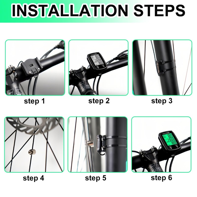 Bike Computer, 19 Functions IP54 Waterproof GPS Speedometer Odometer, Wired