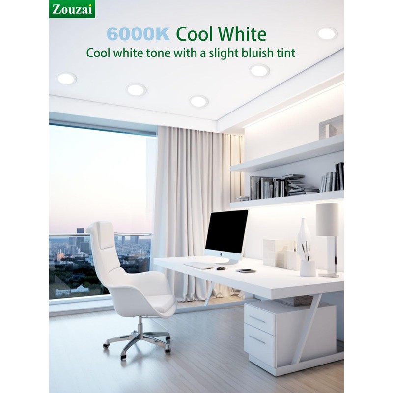 zouzai 20 Pack 4 Inch Ultra-Thin LED Recessed Ceiling Light