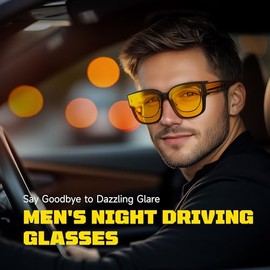 anteojos de conducción de visión nocturna para hombres y mujeres, de gran tamaño, cuadradas, polarizadas, con antirreflejos HD
