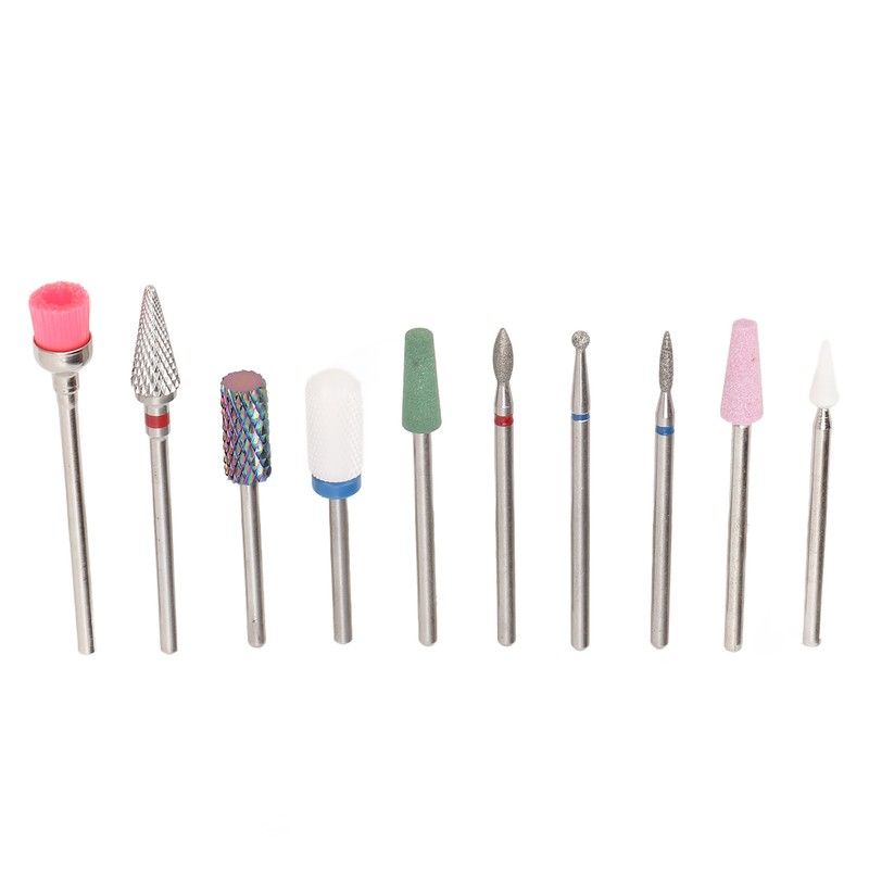 10 Pcs Nails Drill Bit Set Portable Remove Polishing Nail
