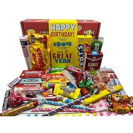 RETRO CANDY YUM ~ 1964 62nd Birthday Gift Box Nostalgic Candy Assortment from Childhood for 62 Year Old Man or Woman Born 1964 Jr