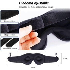 Antifaz para dormir, Auriculares de Diadema con Bluetooth para Dormir, Auriculares para Dormir, Aliviar la Tensión Ocular, Meditación, Ajustable, Lavable, Oficina, para Hombres y Mujeres(Negro)