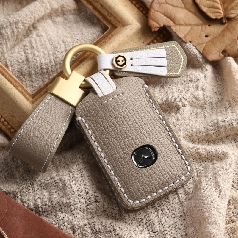 Smasol Genuine Leather Key Case, Key Cover, Key Shell, Smart