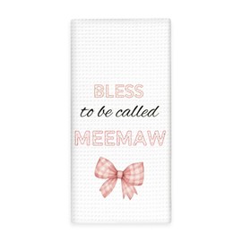 Lengues Meemaw Gifts Kitchen Towels, GrandmaGifts Hand Towel, Gifts for Grandma Mothers Day Dish Towels for Kitchen, Blessed to Be Called Meemaw Hand Towel for Bathroom Decor 16x24 Inch