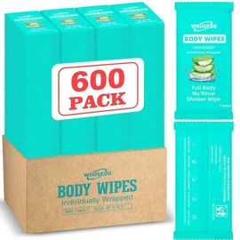 600팩 바디 물티슈 개별 포장(8인치 x 9.5인치), 샤워 물티슈, 헹굼 금지, 여행 체육관용 개인 클렌징 노숙 [Purple] 600 Pack Body Wet Wipes Individually Wrapped (8 inches x 9.5 inches), Shower Wipes, Rinse-Free, Travel Gym Personal Cleansing Towelettes [Purple]