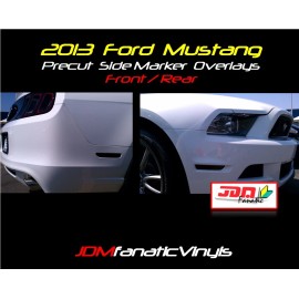 JDMFV 2013 Mustang Smoked FRONT & REAR Side Marker Overlays TINT Vinyl PRECUT GT SVT