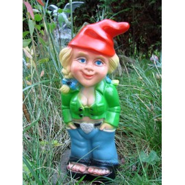 Rakso 0941 Garden Gnome Woman Made of Shatterproof PVC Gnome Made in Germany