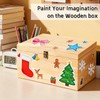 DAJAVE Unfinished Wooden Box-13.7x9.8x6.7 Inch Large Wooden Box with Hinged