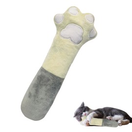Andiker Cat Toys Cat paw, 10.5 Inches Catnip Toys with Crinkle Sound Soft and Durable, Interactive Cat Kicker Toys for Indoor Kitten with a Sisal Scratcher to Scratch (Beige+Grey)