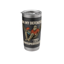 In My Defense I Was Left Unsupervised Retro Sloth in Hammock Stainless Steel Insulated Tumbler