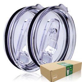 AICMEI 2 Replacement Lids for Yeti Tumblers like Yeti Lids -Spill Proof Lids for 3.2 Inch Diameter - Tumbler Lid for 20 oz Replacement Lid（Transparent）