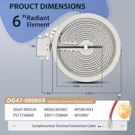 Upgraded DG47-00060A DG47-00023A Range Radiant Surface Element Compatible with Whirlpool Kenmore Electric Furnace Oven Replaces MEE62385001 AP5967643 PS11720669 Range Single Radiant Burner