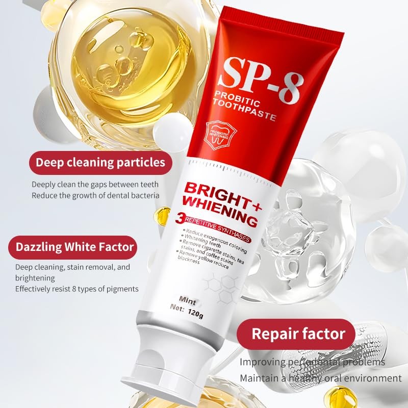SP-8 Probiotics Whitening Toothpaste - Probiotics for Teeth Whitening and