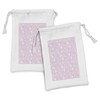 Ambesonne Snakeskin Print Fabric Pouch Set of 2, Continuous Girly