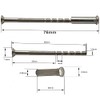 M4 x 60mm Chrome Door Handle Screws with Chrome Security