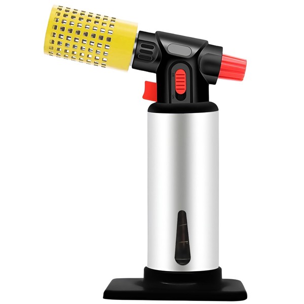 Molgoc Butane Torch with Heat Guard, visible indicator for refilling,Refillable