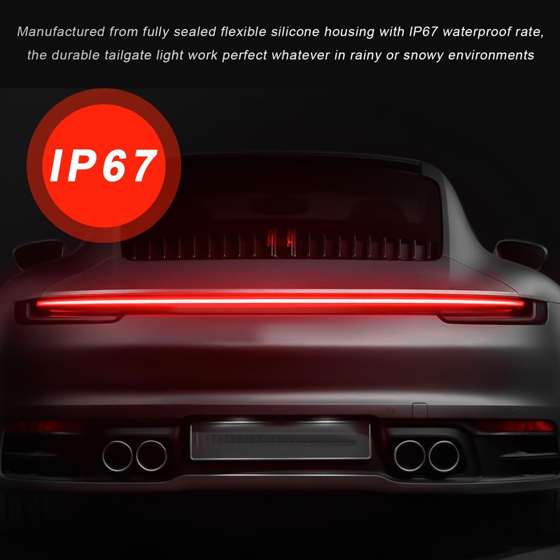 BWBWND 48" LED Tailgate Light Bar, Triple Row LED Tail