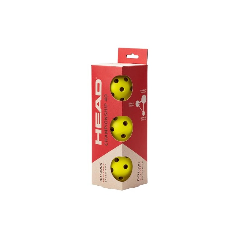 HEAD Championship 40 outdoor pickleball ball 3 pack, Yellow