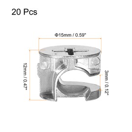 sourcing map Furniture Cam Lock Fasteners 15 x 12mm, 20Pcs Cam Lock Nut Connectors Fittings, Joint Connector Locking Nuts for Cabinet, Drawer, Wardrobe, Panel Connecting, Silver