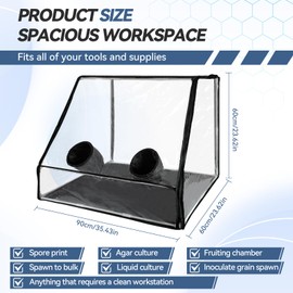 Large Still Air Box 35.43x23.62x23.62inch Mushroom Grow Box,Mushroom Growing kit for Still Air Box Mycology/Mushroom Grow Bags/Mushroom Box/Mushroom Growers,Mushroom Grow Tent (Black)