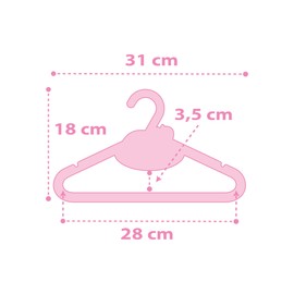 Dalber Children's Clothes Hangers, Children's Hangers, Unicorns, Pink, Pack of 8 (2 x Model) 31 x 18 cm