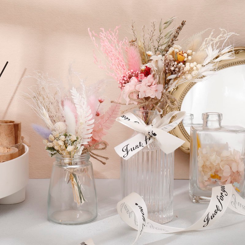 Heyu-Lotus 6 Bundles Mini Dried Bouquet, Dried Flowers for Crafts,