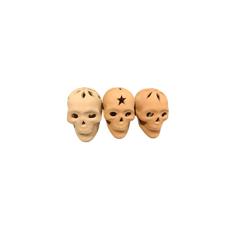 Set de 4 Cráneos de Barro Artesanías El Gran Calavera