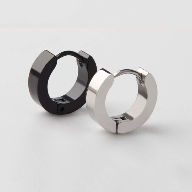 Yesallwas Earrings for Men Women,Stainless Steel Round Hoop Dot Earrings