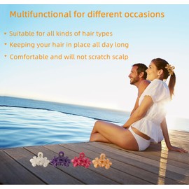 MARY LAVENDER Hair Clip Big Claw Clips for Women and Girls, Non Slip Strong Hold Flower Shape Hair Clips for Medium Hair Thin Hair 4 Colors