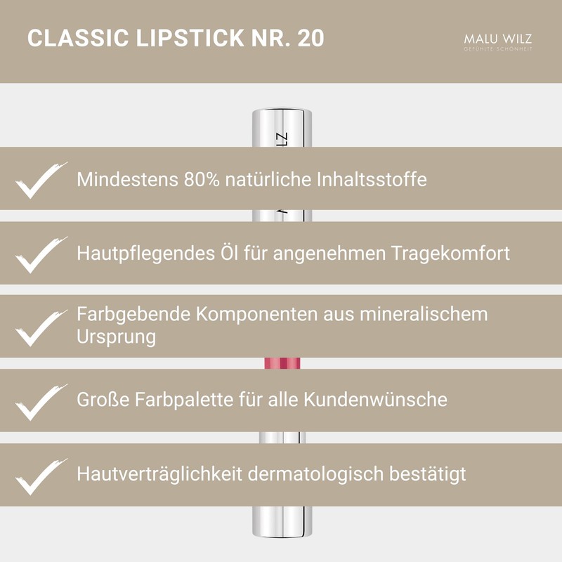 Malu Wilz Lipstick Classic No. 20 Orange-Pink, Lipstick Pink, Lipstick