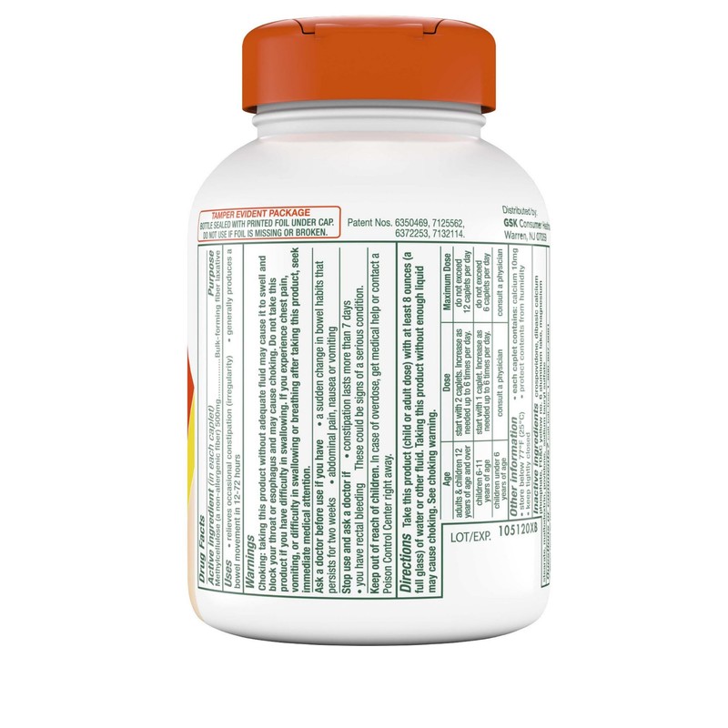 Citrucel Methylcellulose Fiber Therapy for Regularity, Fiber Caplets, 180-Count Bottle