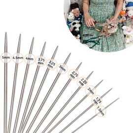 Agatige Agujas Circulares de Acero Inoxidable, 11 Agujas de Tejer de Hilo Redondo, Agujas de Tejer Flexibles de Doble Punta para Calcetines, Conjunto de Tejer para Principiantes (43cm/16.9in)