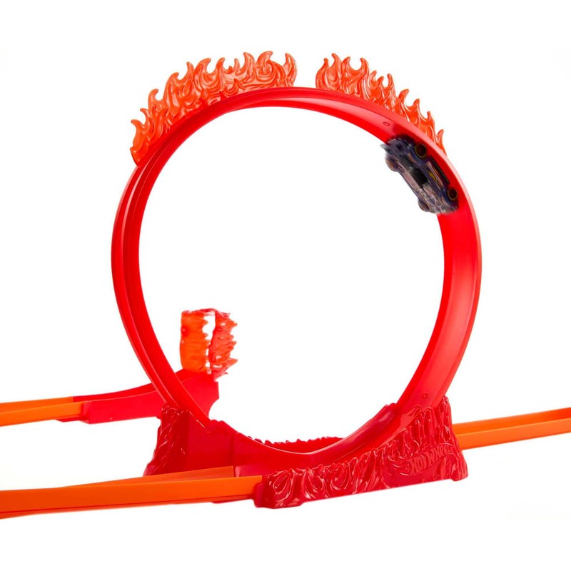 Hot Wheels Toy Car Track Set, Track Builder Playset Flame