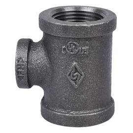 PlumberStop - 2 X 3/4 BLACK TEE, Black Iron Malleable Pipe Fittings, Steel For Heating Industrial Residential Commerical Plumbing