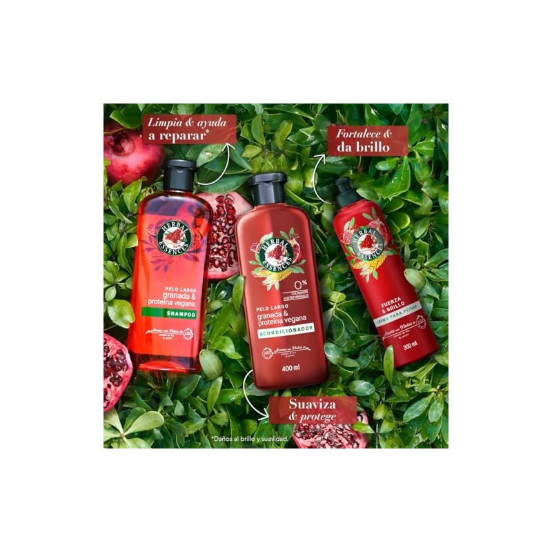 Herbal Essences Crema Peinar Granada Proteína Vegana 300 Fuerza Brillo