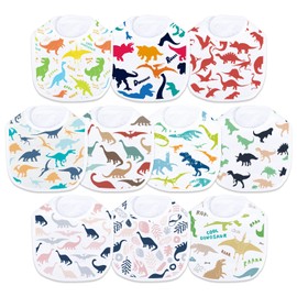 Hakochia Waterproof Baby Bibs Cotton Super Soft Absorbent 4-Layer Unisex Baby Bandana Bibs With Adjustable Snaps for Boys Girls Infants Newborn Feeding, Teething, Drooling,3-36 Months,10-Pack