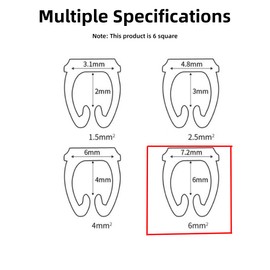 Wire Markers, Wire Number Labels Wire Numbering Marker Tube Cable Marker with Clip on Design for Marking The Color Coded Cables(100PCS KCM-6MM 6 Square)