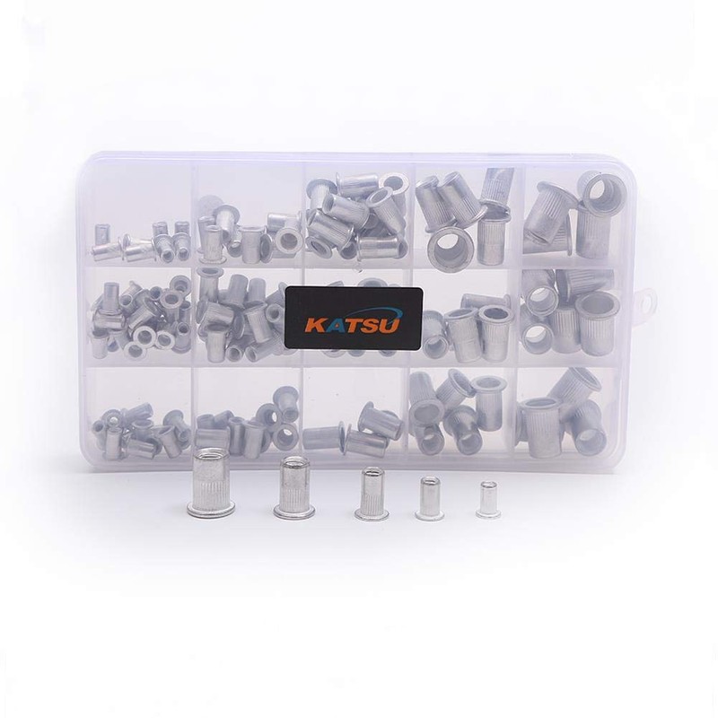 KATSU Tools Aluminium Threaded Rivetnut Insert Nutsert Rivet Nut Assortment