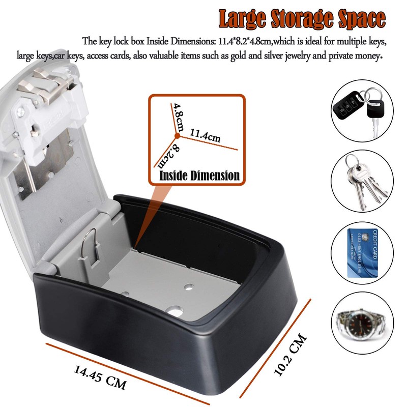 Extra Large Key Storage Security Lock,V-Resourcing Sturdy Wall Mounted Outdoor,