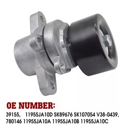 Automatic Belt Tensioner with Pulley 39155, Compatible with Nissan Altima(3.5L V6 only) 2007-2012,for Maxima Murano 2009-2014,for Quest 2011-2012, OE# 11955JA10A 11955JA10B 11955JA10C
