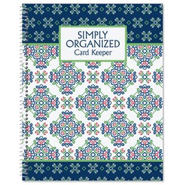 Fresh Patterns Greeting Card Organizer Book - Monthly Pocket Pages For Keeping Greeting Cards, Softcover, 8" x 10", Spiral Bound