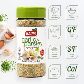 Badia Garlic & Parsley Seasoning, 5 oz – Ideal for Cooking, Grilling and Seasoning Seafood, Meats & Veggies