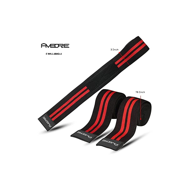 Ambore Knee Wraps Weight Lifting Bandage Straps Guard Pads Powerlifting